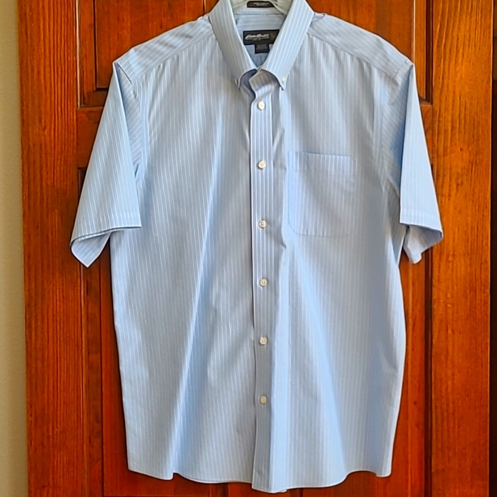 Eddie Bauer Mens short sleeve dress shirt Sz L